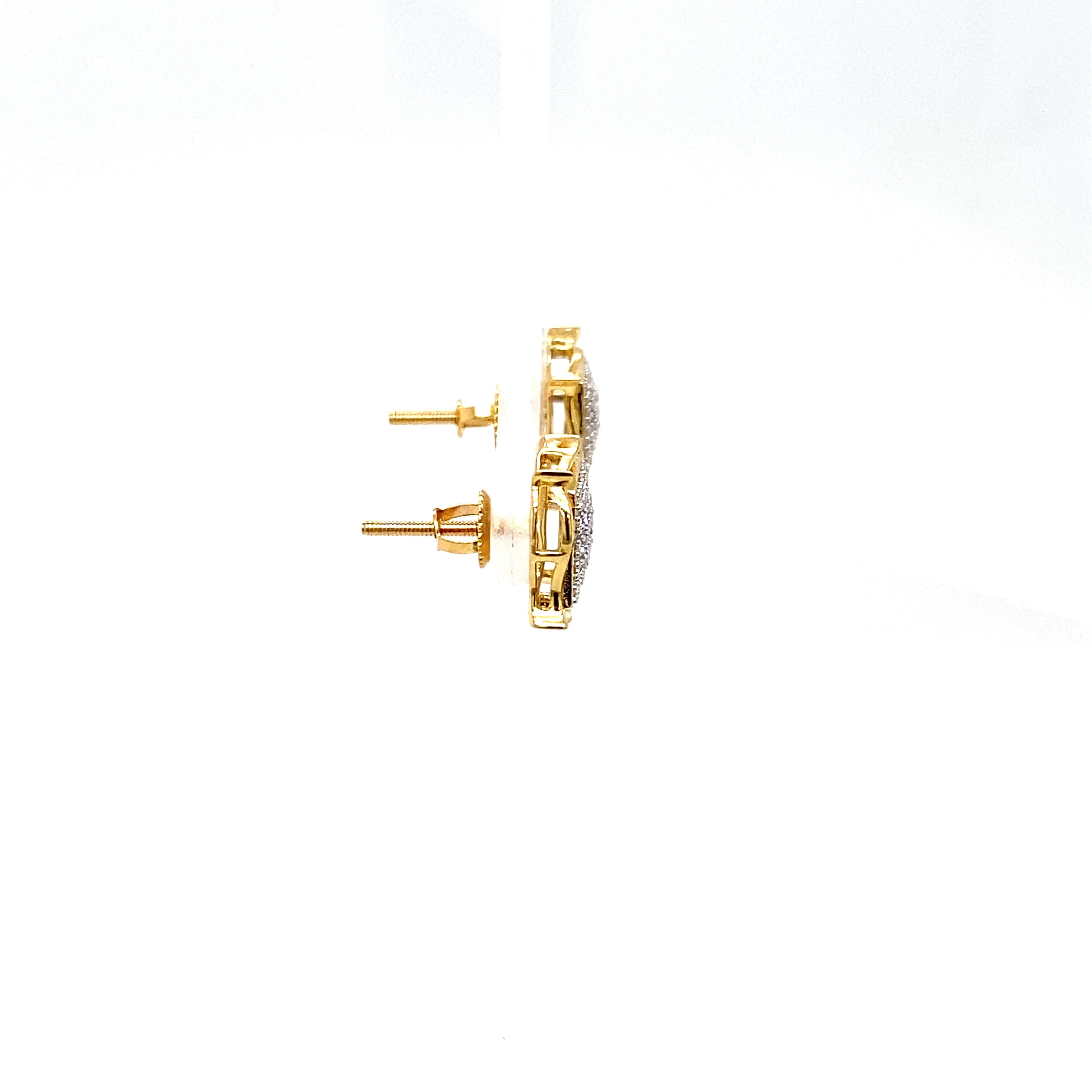 10K Gold 0.15Ctw Square Earrings