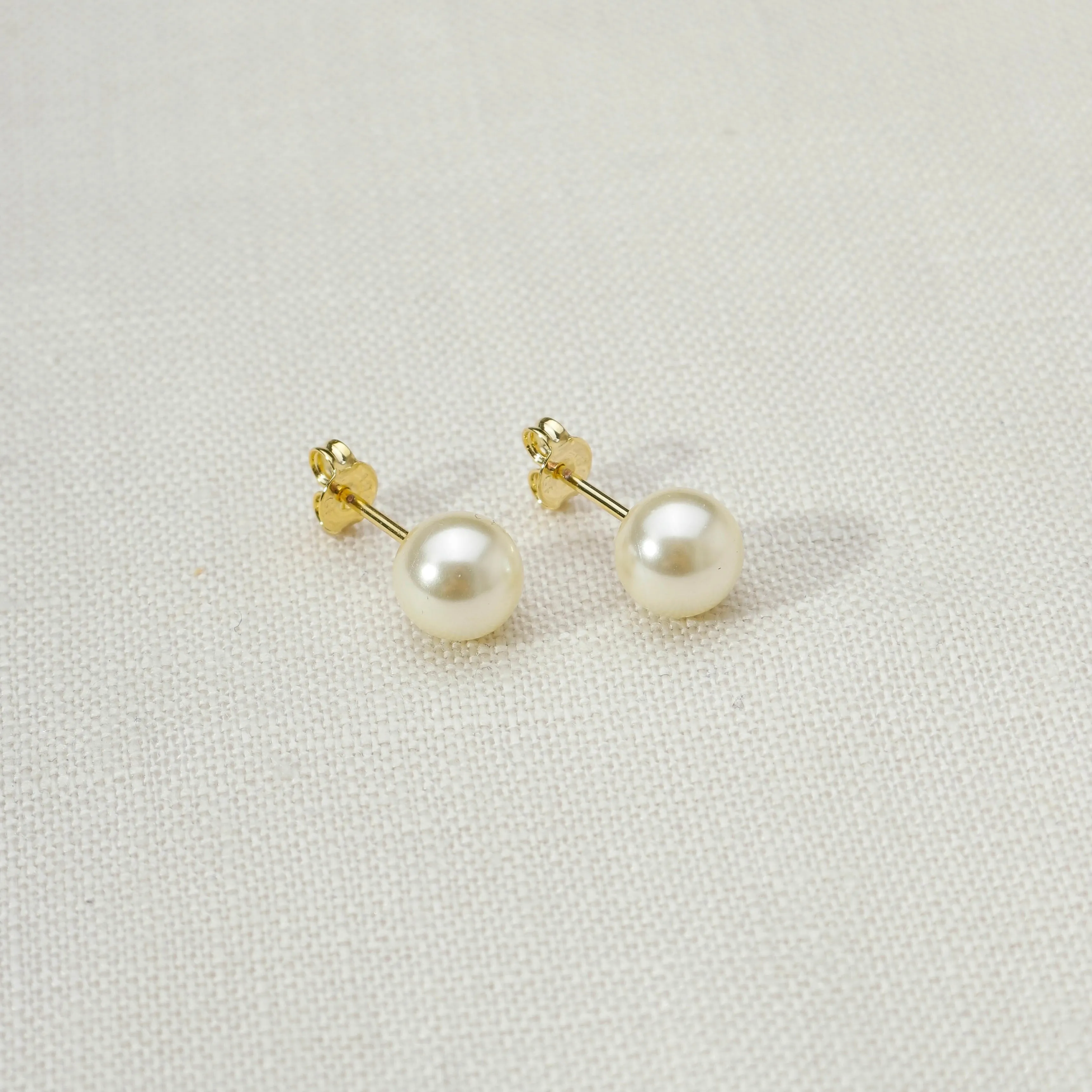 18k Gold Filled Simulated Pearl Stud