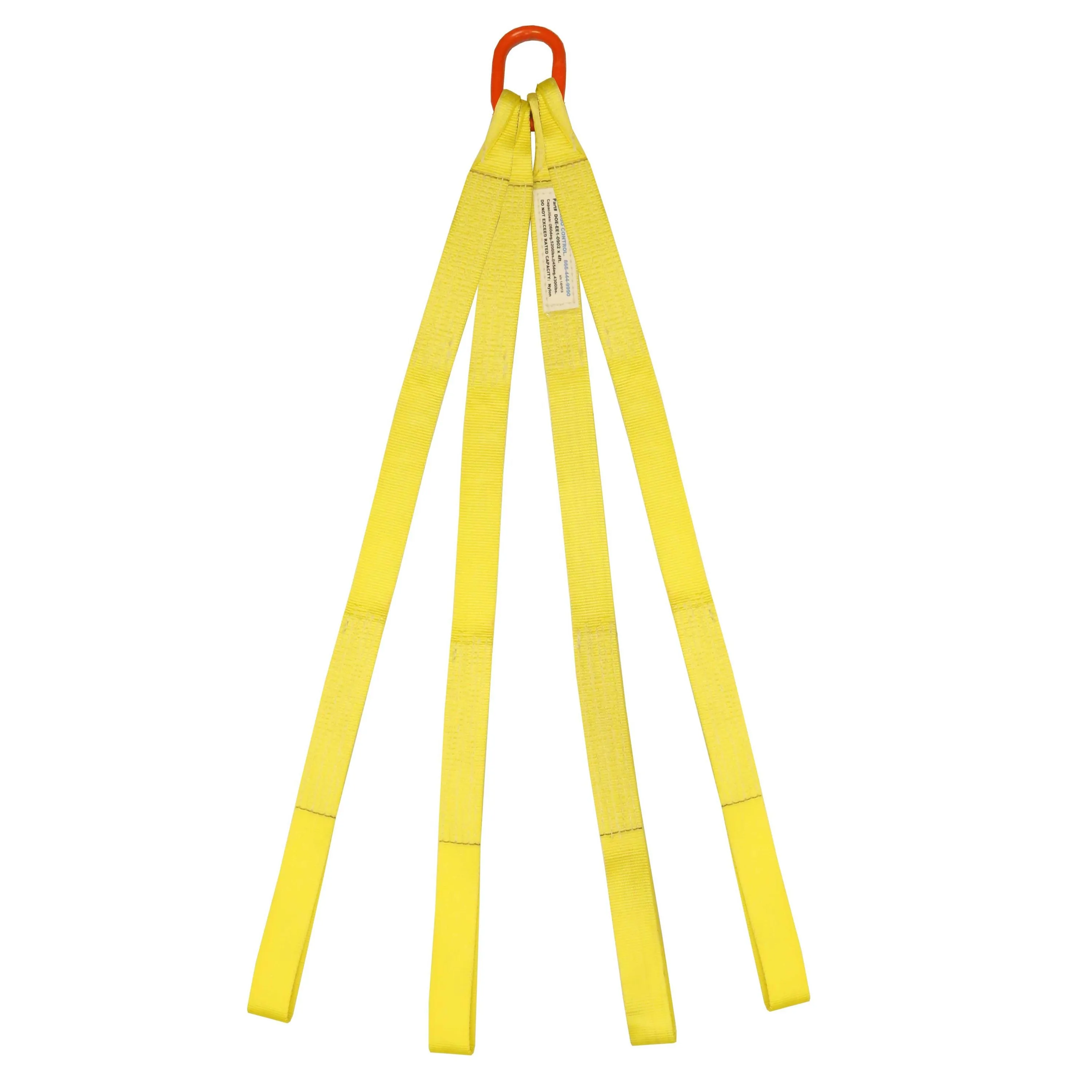 2"x16' (1 ply) Quad Leg Nylon Sling w/ Master Link & Sewn Loop