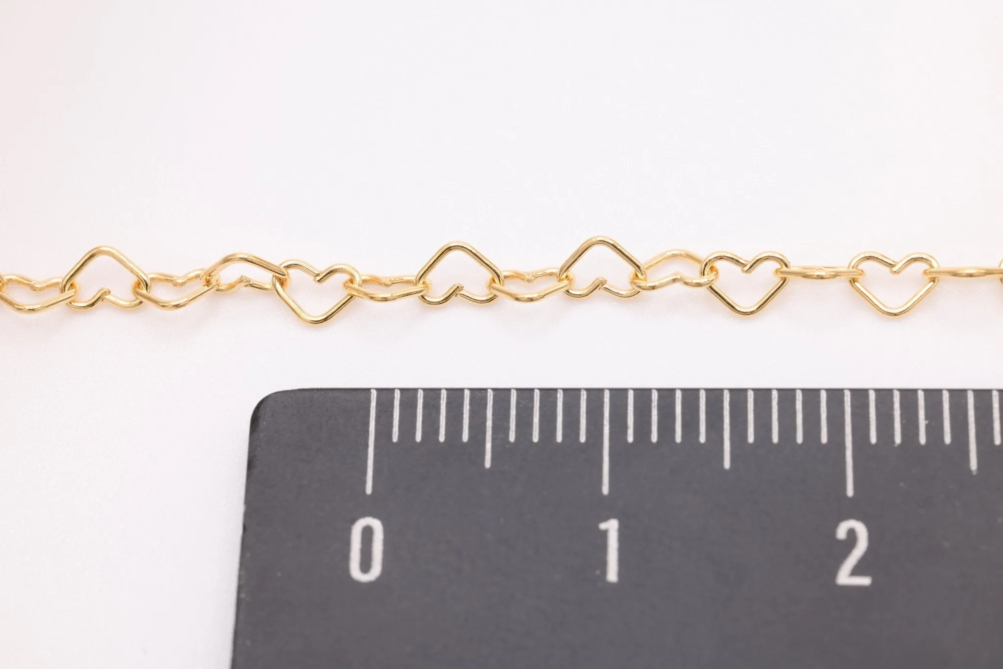 3.2mm Heart Chain, 925 Sterling Silver or 14K Gold-Filled, Heart Cable Chain Wholesale Jewelry Making