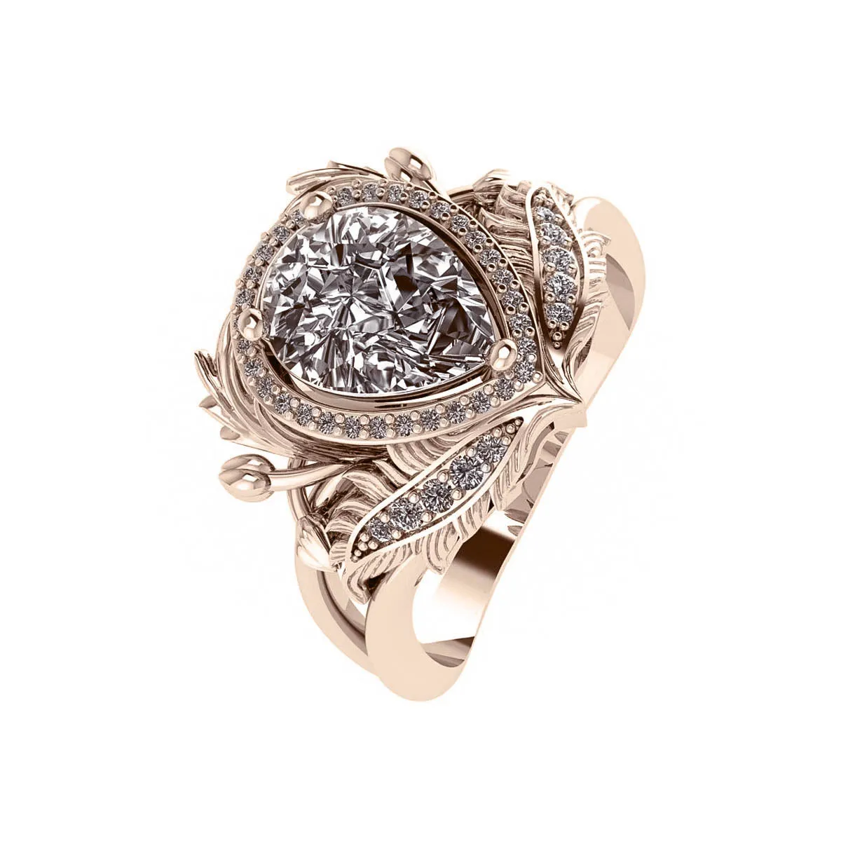 Adonis | 9x7 mm pear cut gemstone setting with halo