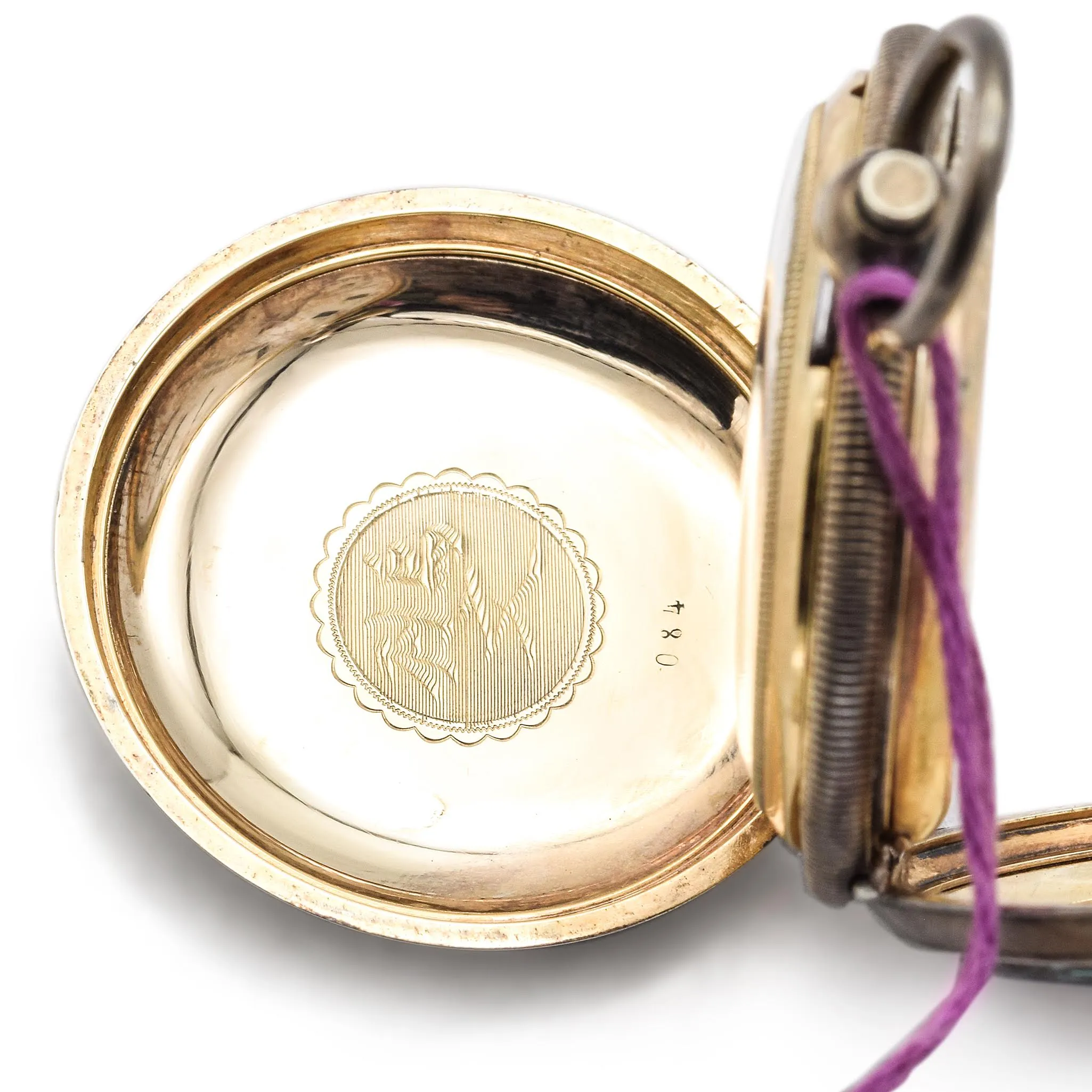 Antique J Ullmann & Co. Enamel Pocket Watch Silver Gilt