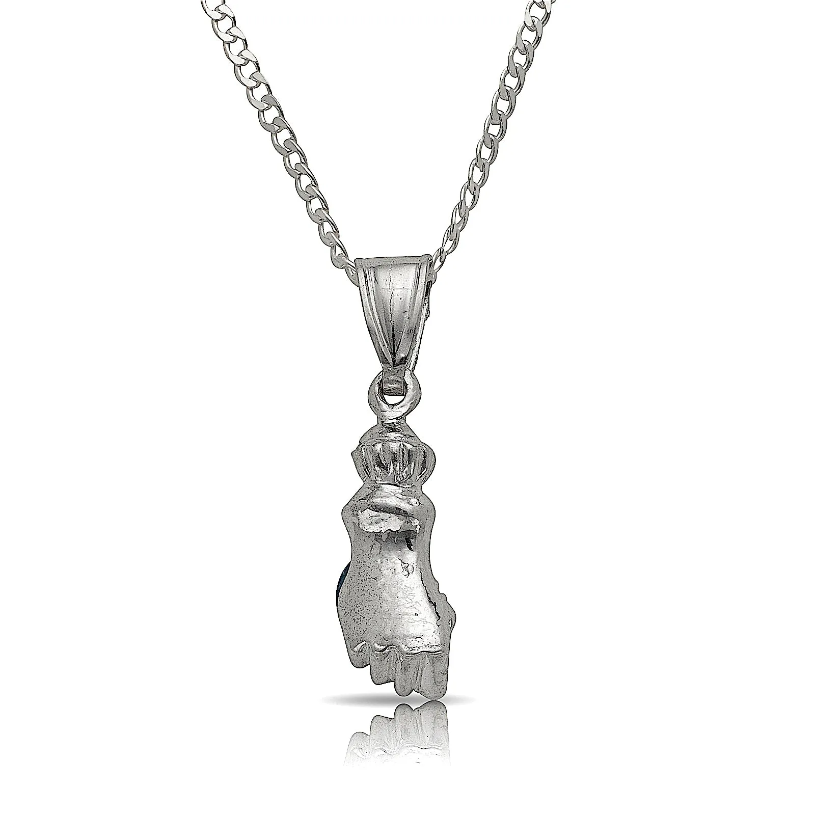 Better Jewelry Fist Pendant w. Cuban chain .925 Sterling Silver
