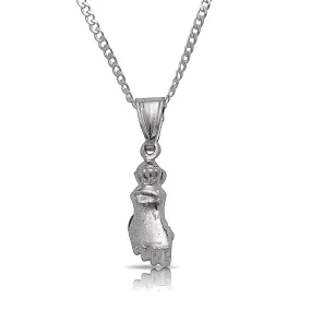 Better Jewelry Fist Pendant w. Cuban chain .925 Sterling Silver