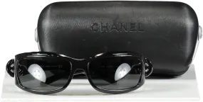 Chanel 6030 Black /silver Cc Logo Arm Sunglasses