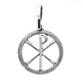 Chi Rho Symbol Jesus Christ Small Light Silver 925 Pendant