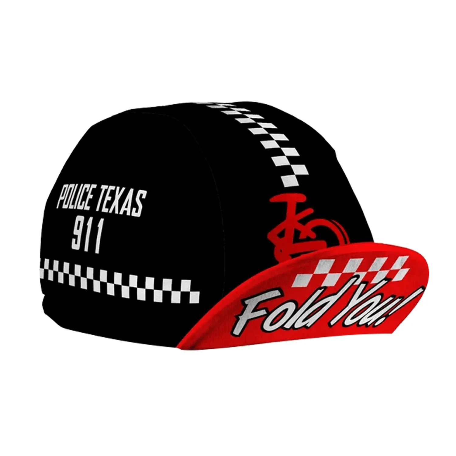 Classic Retro Pizza Fish With Wings Bulldog Cartoon Print Polyester Bicycle Women's Men's Caps Quick Drying Elasticity