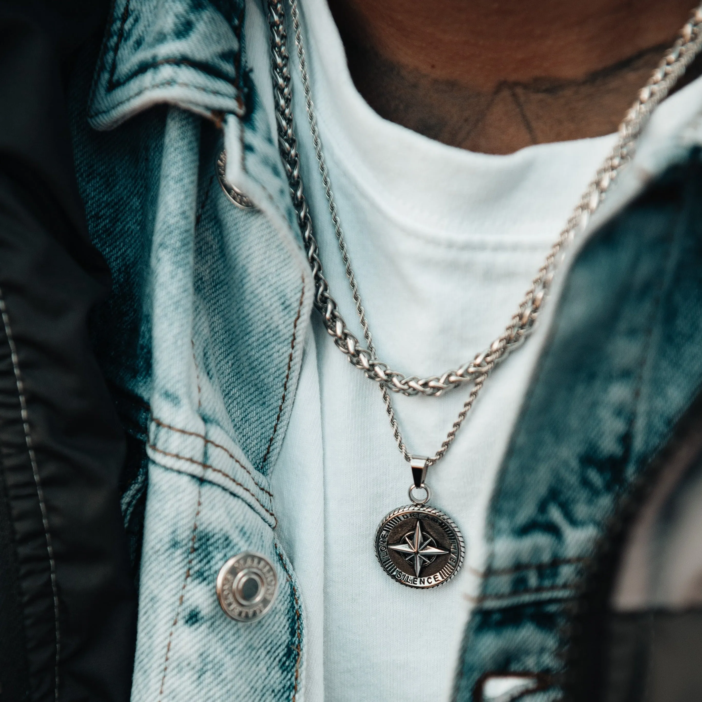 Compass Silver Pendant