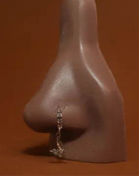 Dangle Butterfly Gloss Nose Hoop Piercing