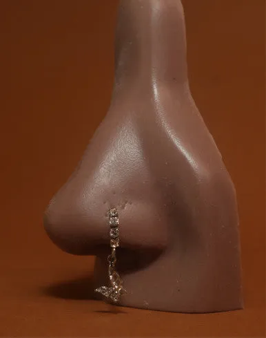 Dangle Butterfly Gloss Nose Hoop Piercing