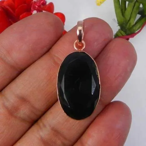 Green Tourmaline Hydro Oval Shape Rose Gold Plated Handmade Pendant Necklace Jewelry