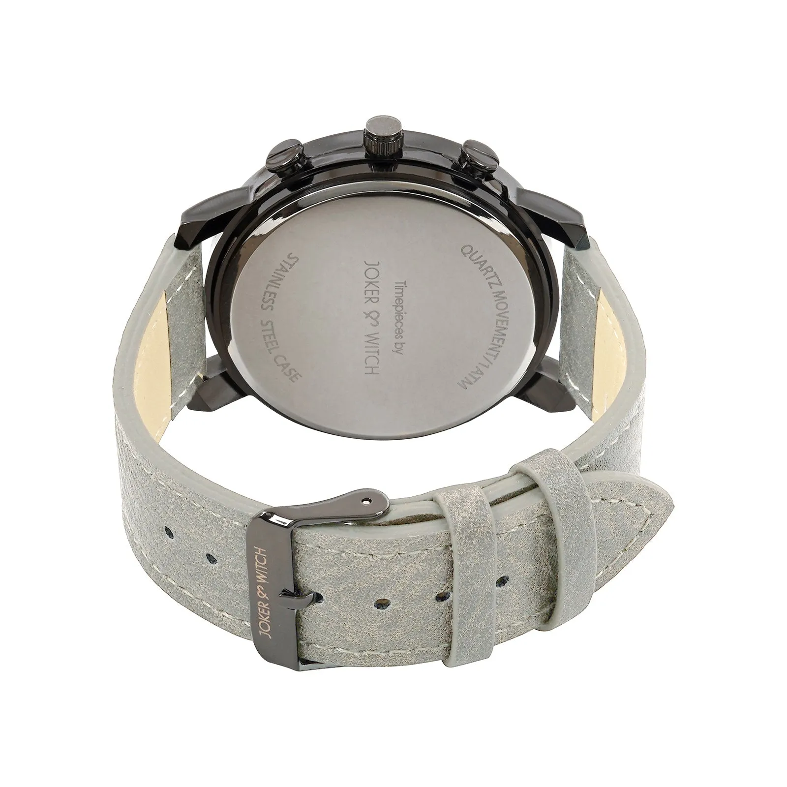 Hudson Blue Dial Light Grey PU Strap Watch