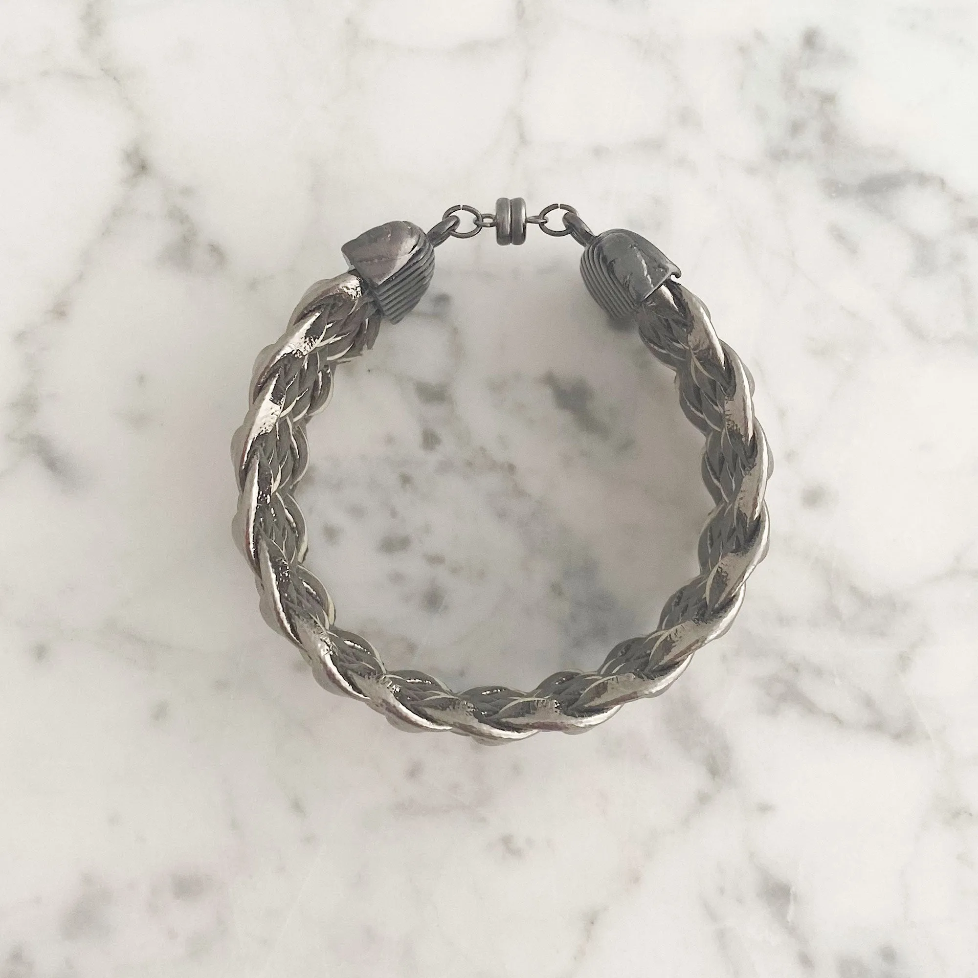 JOEL gun metal braided cuff bracelet