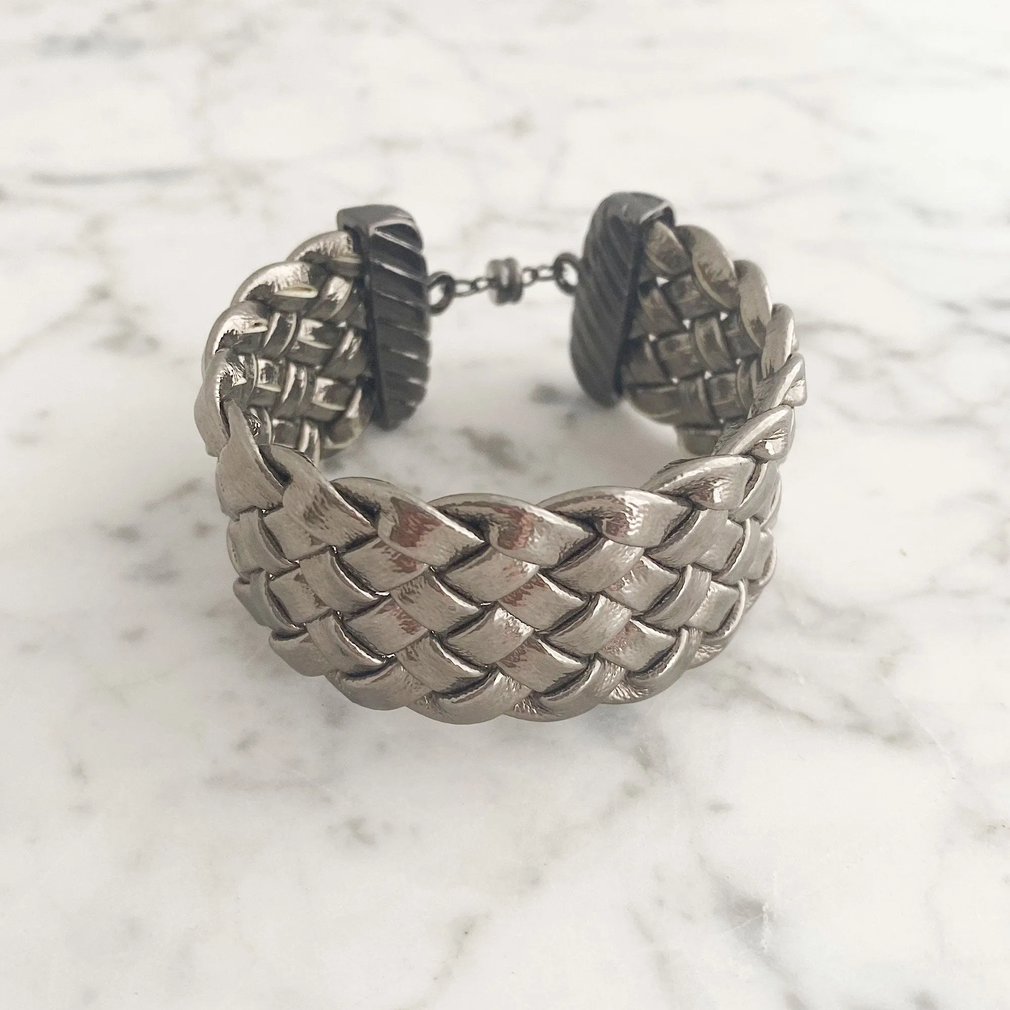 JOEL gun metal braided cuff bracelet