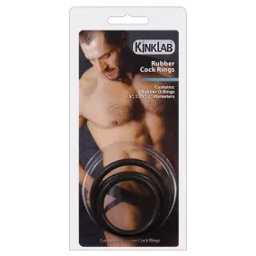 Kinklab Rubber Cock Ring - Pack Of 3