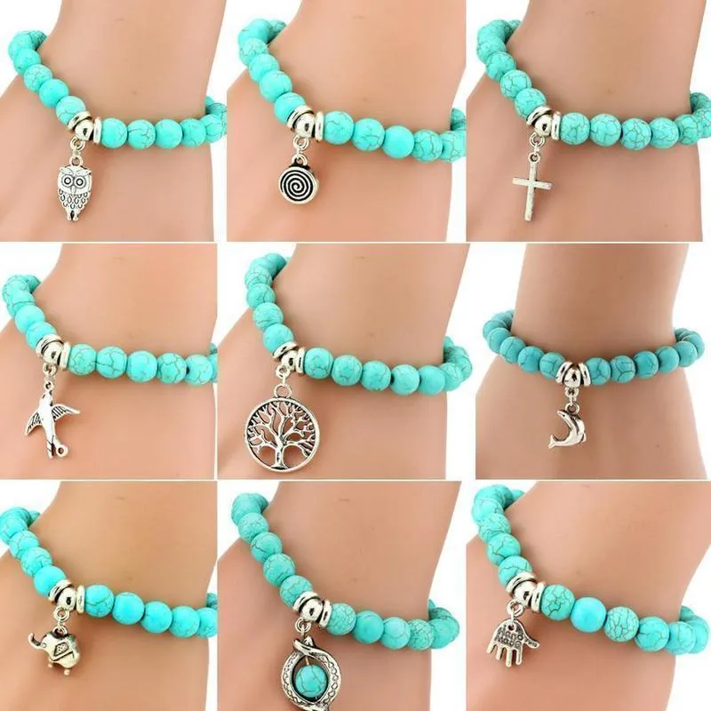 Love Turquoise Charm Bracelets