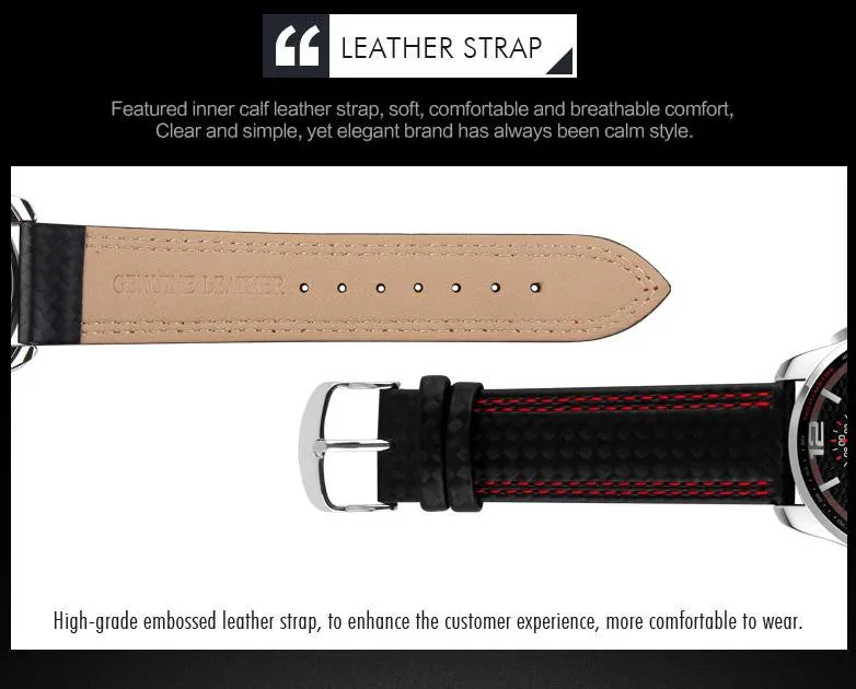Luxury Leather Strap Waterproof Wristhwatch
