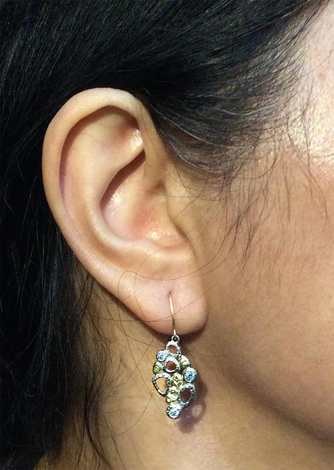 Open Cascading Pebbles Earrings