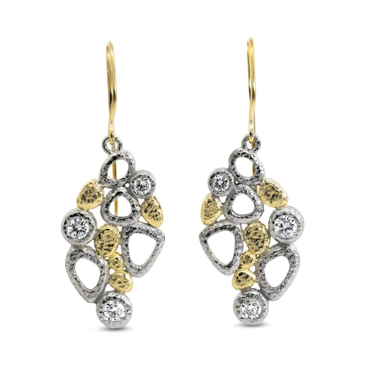 Open Cascading Pebbles Earrings