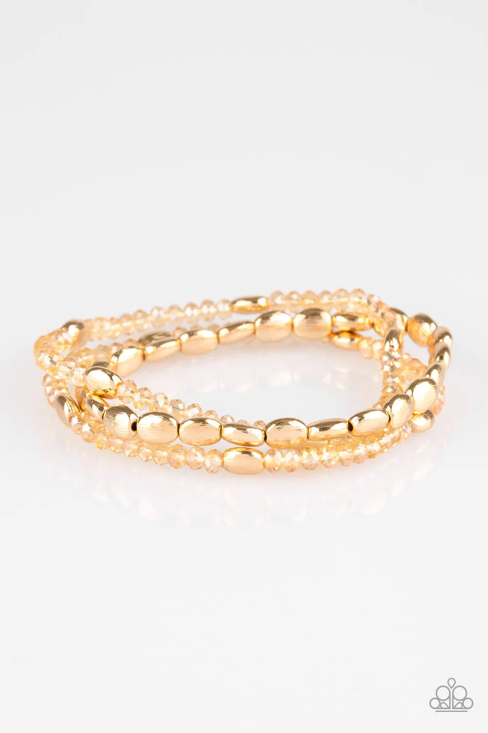 Paparazzi Bracelet ~ Hello Beautiful - Gold