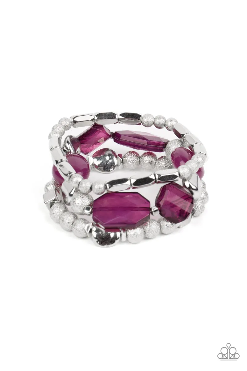 Paparazzi Bracelet ~ Marina Magic- Purple Stretchy Bracelet