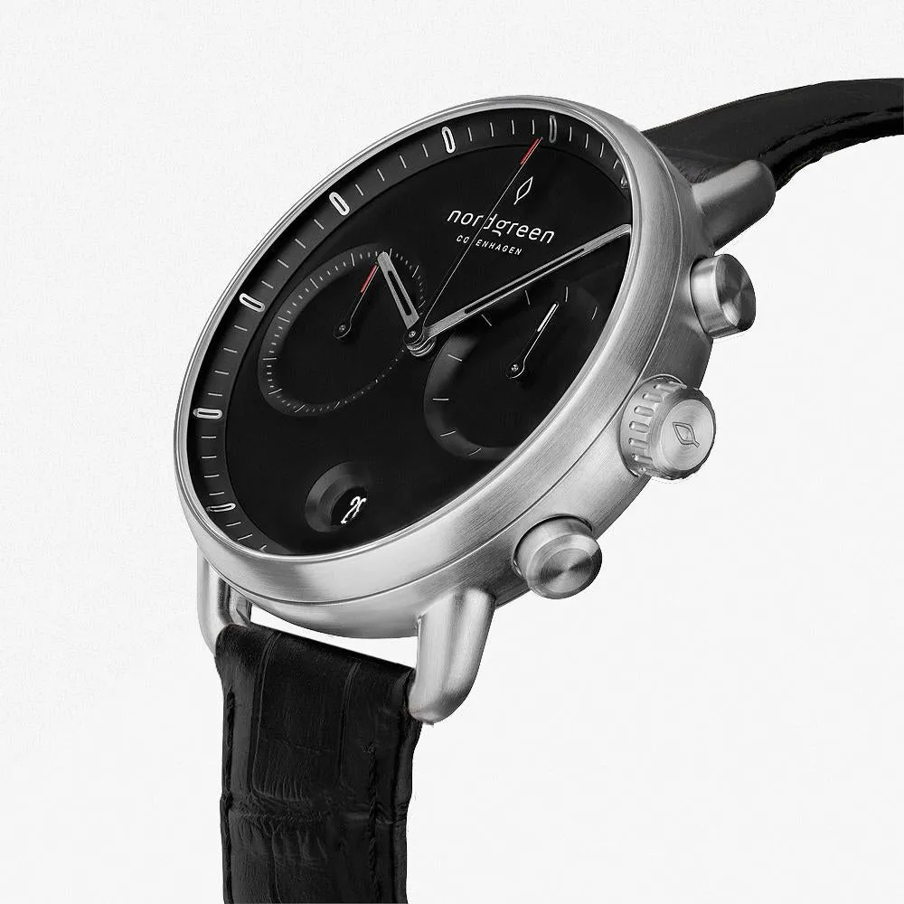 Pioneer - BUNDLE Black Dial Silver  | Silver Mesh / Navy Nylon / Black Leather Strap