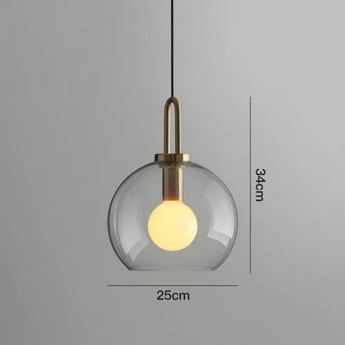 Postmodern Glass Pendant Lights Luxury Lamps For Restaurant Bedroom Bedside Glass Ball Single