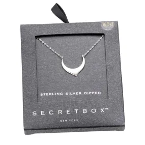 Secret Box Sterling Silver Dipped Abstract Metal Necklace