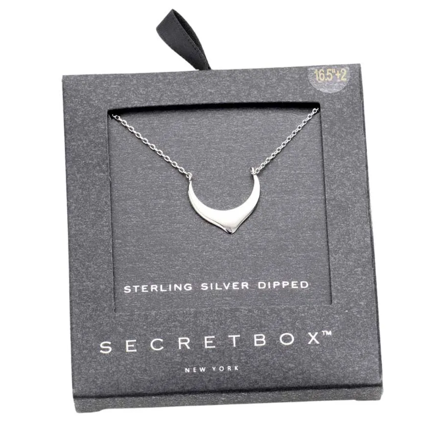 Secret Box Sterling Silver Dipped Abstract Metal Necklace