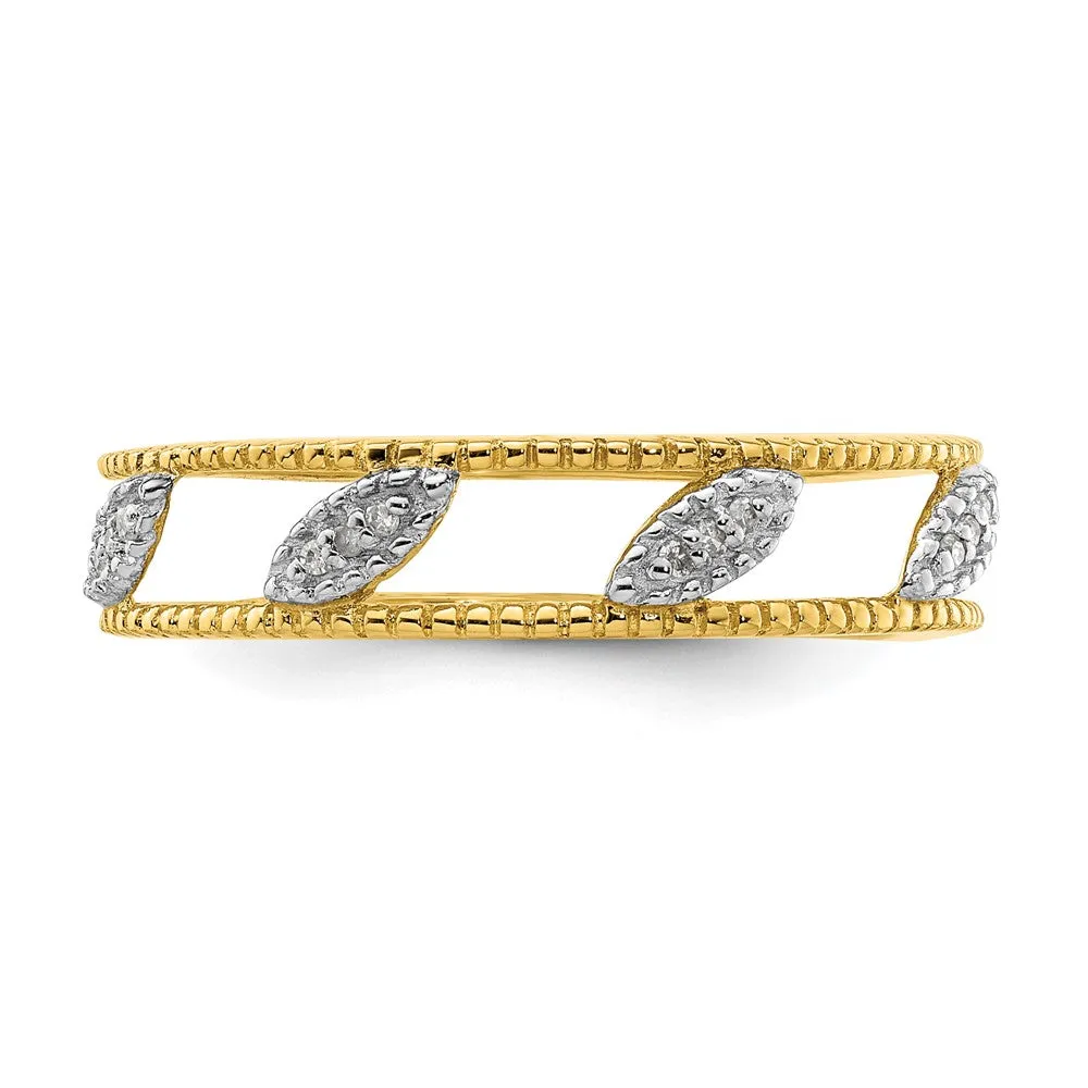 Stackable Expressions Gold-Plated Diamond Jacket Ring in Sterling Silver