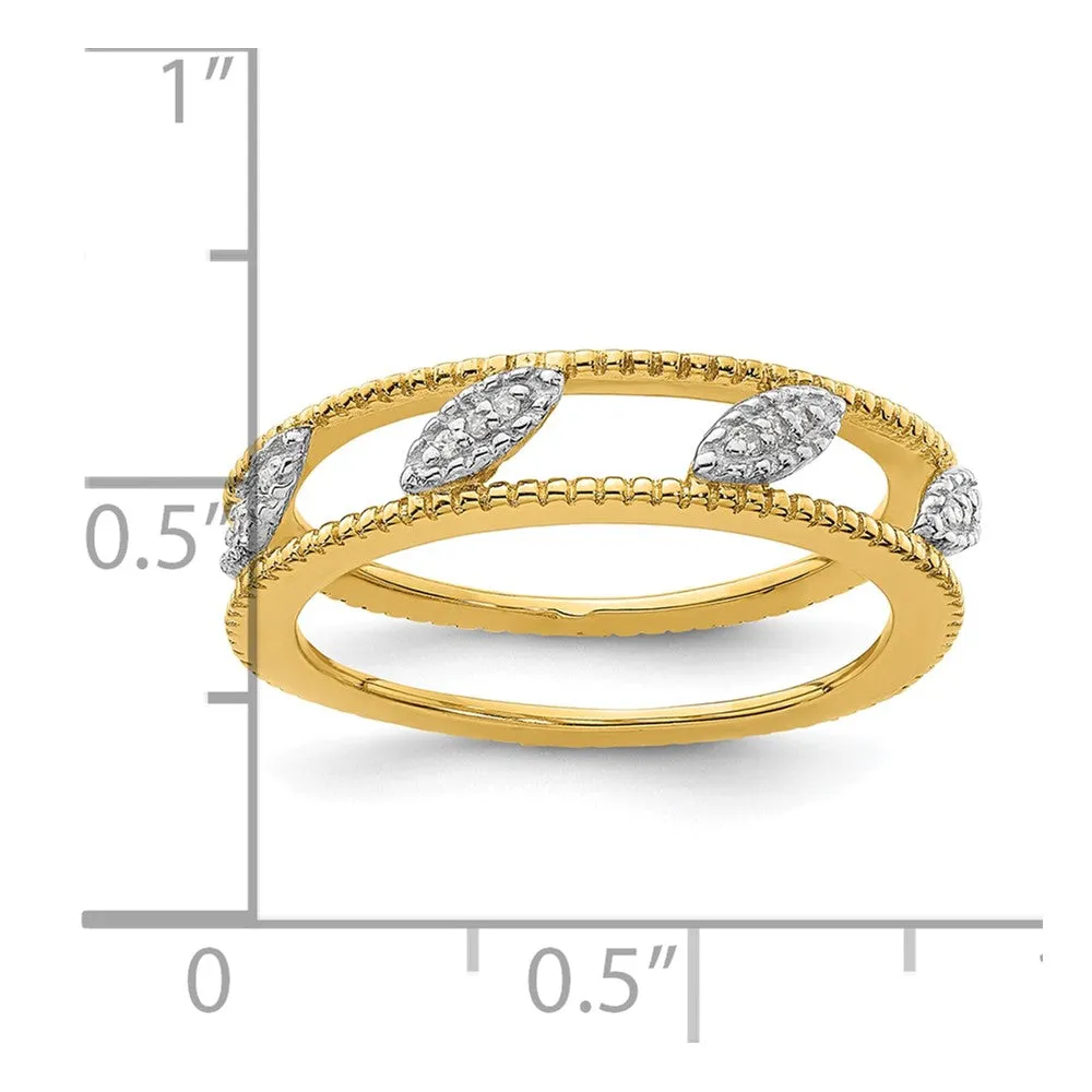 Stackable Expressions Gold-Plated Diamond Jacket Ring in Sterling Silver