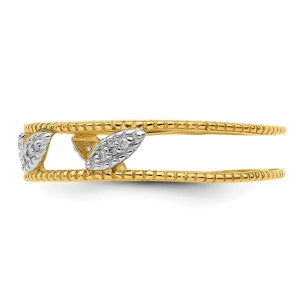 Stackable Expressions Gold-Plated Diamond Jacket Ring in Sterling Silver