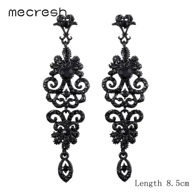 Stunning High Quality Rhinestone Long Crystal  Earrings