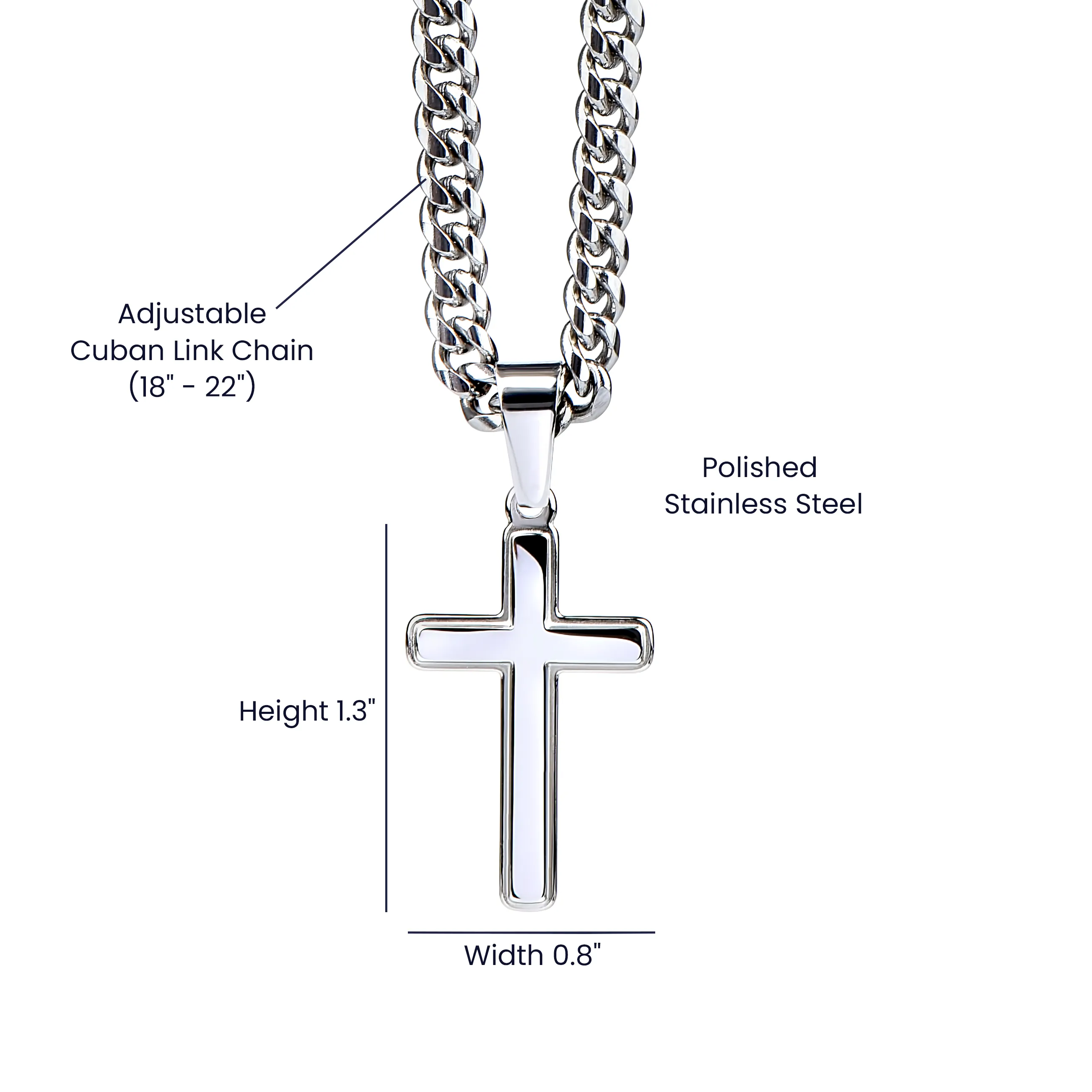 To Grandson Gift Encouragement From Grandparents, be the Man I know you can be, Stainless Steel Cross Pendant Cuban Chain Necklace