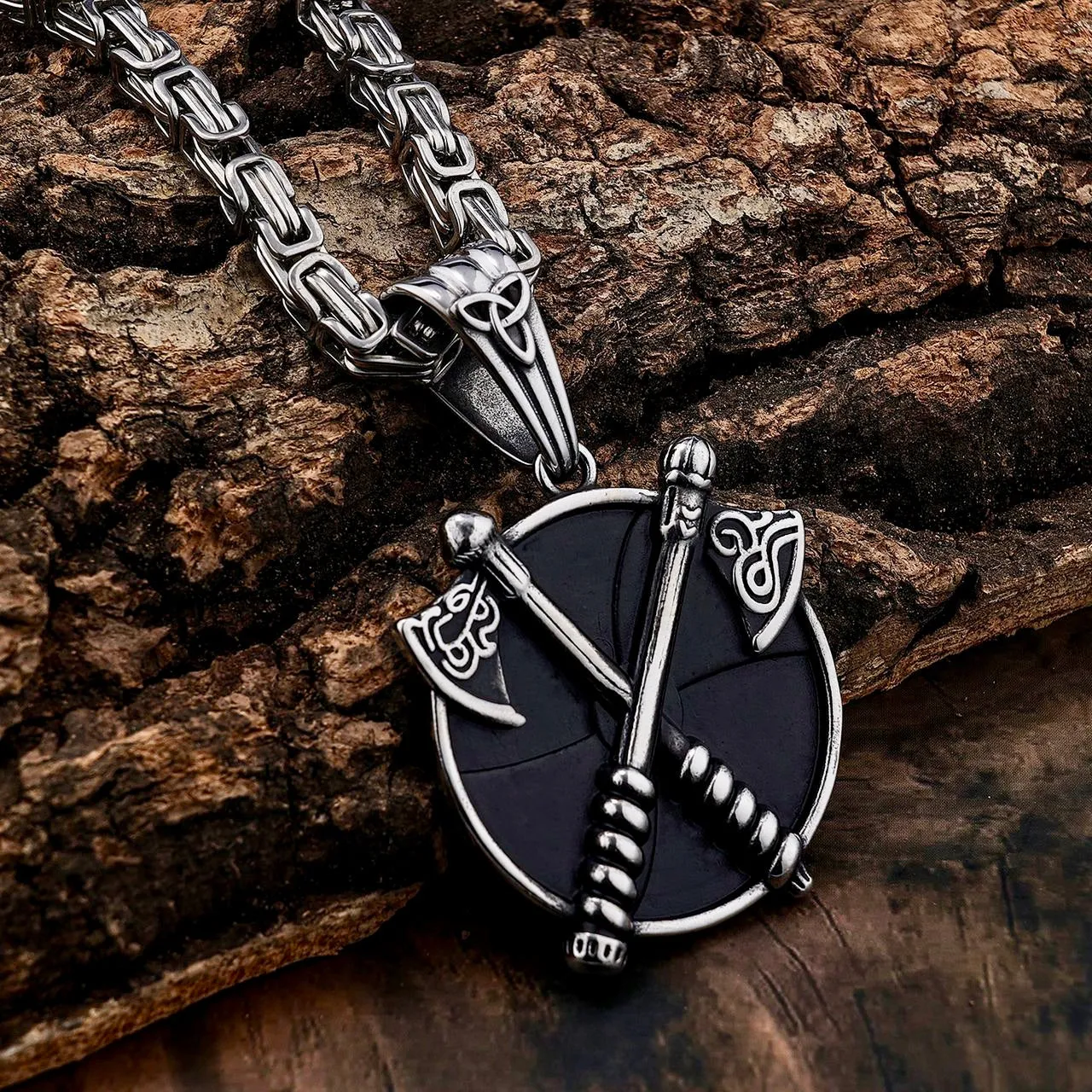 Viking - Viking Cross Axes Pendant - Necklace (811)