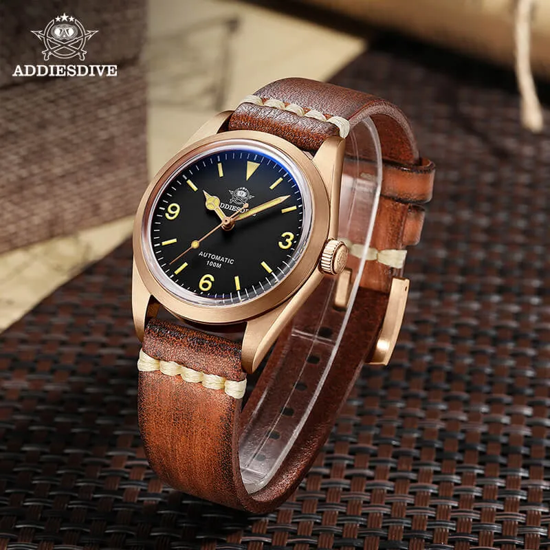 ★Weekly Deal★ADDIESDIVE Vintage 36mm Bronze Militarty Watch PT5000 （AD2024）