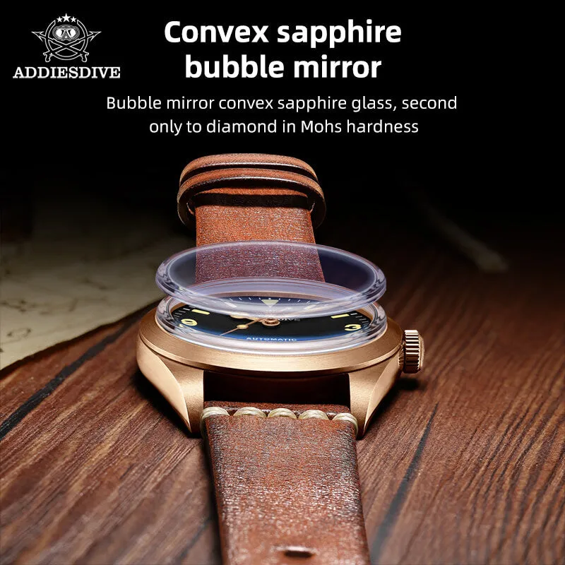 ★Weekly Deal★ADDIESDIVE Vintage 36mm Bronze Militarty Watch PT5000 （AD2024）