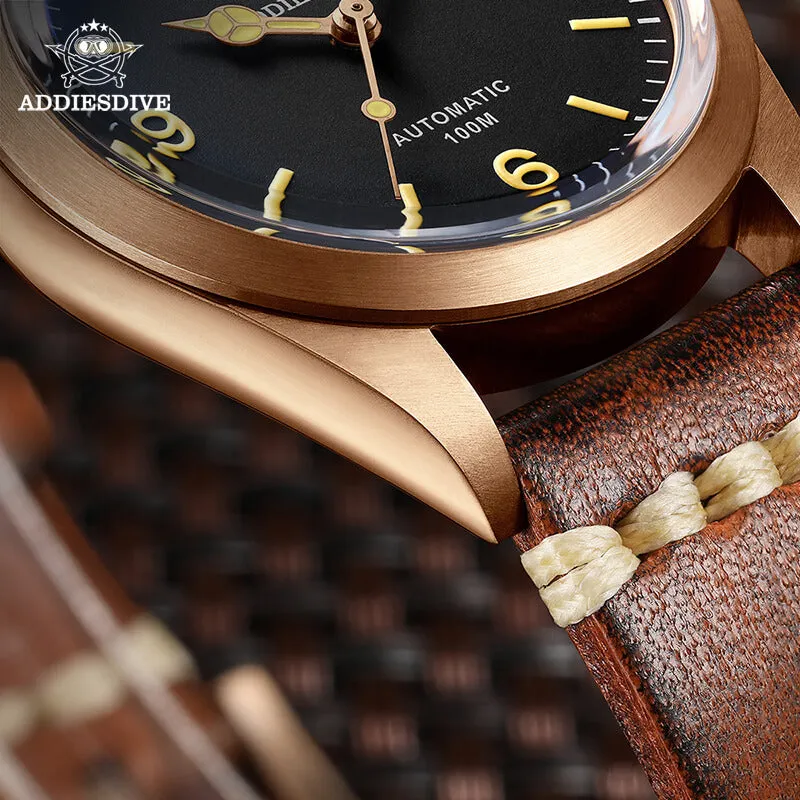 ★Weekly Deal★ADDIESDIVE Vintage 36mm Bronze Militarty Watch PT5000 （AD2024）