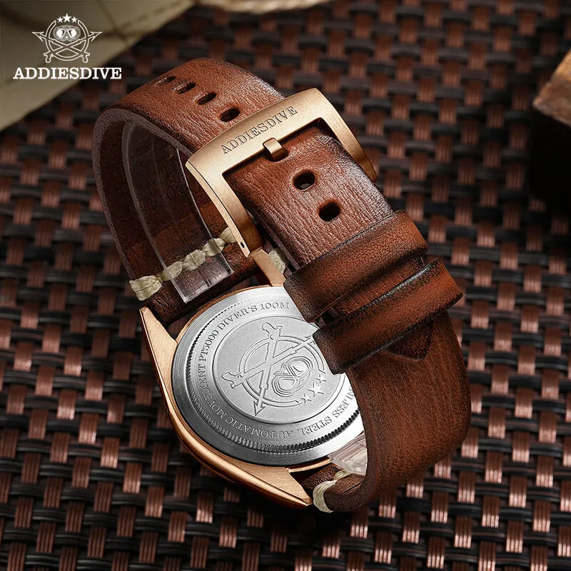 ★Weekly Deal★ADDIESDIVE Vintage 36mm Bronze Militarty Watch PT5000 （AD2024）