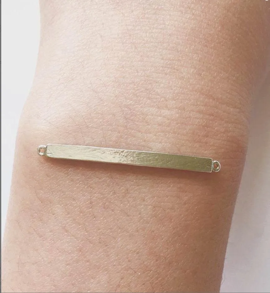 Wholesale Vermeil Rose Gold Curved Bracelet Bar Connector Charm- 18k gold plated over Sterling Silver Bracelet Plate, Gold Bracelet Bar Blanks Plate